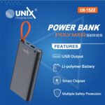 Unix 10000mAH Li-Polymer, Micro-USB and Type C Input Port, Power Bank 3i with 18W Fast Charging (UX-1522, Grey) - Image 4