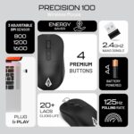 Archer Tech Lab Wireless Mouse, 2.4GHz USB Nano Receiver,3 DPI (800/1200/1600), Ergonomic Lightweight Design 55g, 10M Range, Plug & Play,2 Million Clicks, for Windows PC/Laptop (Precision 100-Black) - Image 3