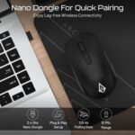Archer Tech Lab Wireless Mouse, 2.4GHz USB Nano Receiver,3 DPI (800/1200/1600), Ergonomic Lightweight Design 55g, 10M Range, Plug & Play,2 Million Clicks, for Windows PC/Laptop (Precision 100-Black) - Image 4