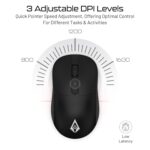 Archer Tech Lab Wireless Mouse, 2.4GHz USB Nano Receiver,3 DPI (800/1200/1600), Ergonomic Lightweight Design 55g, 10M Range, Plug & Play,2 Million Clicks, for Windows PC/Laptop (Precision 100-Black) - Image 5