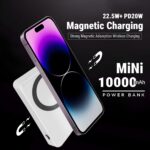 Unix UX-1530 10000mAh Magnetic Wireless Power Bank | 22.5W PD Fast Charging | 15W Qi Wireless Charging | Type-C Input/Output | LED Display| BIS Certified | for iPhone, Android & USB Devices - (White) - Image 4