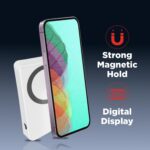Unix UX-1530 10000mAh Magnetic Wireless Power Bank | 22.5W PD Fast Charging | 15W Qi Wireless Charging | Type-C Input/Output | LED Display| BIS Certified | for iPhone, Android & USB Devices - (White) - Image 6