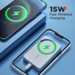 Unix UX-1530 10000mAh Magnetic Wireless Power Bank | 22.5W PD Fast Charging | 15W Qi Wireless Charging | Type-C Input/Output | LED Display| BIS Certified | for iPhone, Android & USB Devices - (White) - Image 9