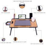 Study Table Bed Table Premium Laptop Table/Foldable and Portable Wooden/Writing Desk for Office/Home/School (A Wood COTED) - Image 4