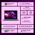 Lenovo IdeaPad Slim 3 AMD Ryzen 7 8840HS 15.3 inch (38.8cm) WUXGA IPS AI PC Laptop(16GB RAM/512GB SSD/Windows 11/Office Home 2024/Backlit Keyboard/1Yr ADP Free/Grey/1.6Kg), 83KA0048IN - Image 3