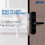 Ozone Smart Wi-Fi Door Lock, 5 Way Access: App Unlocked, Fingerprint, RFID, Emergency Key, 35-80mm Door Thickness - Image 5