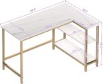 WOODYNLUX L Shaped Computer Desk - Home Office Desk with Shelf, Gaming Desk Corner Table for Work, Writing and Study, Space-Saving, White. - Image 4