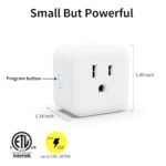 Minoston Z-Wave Outlet Mini Plug-in Socket, Z-Wave Hub Required, 800 Series Zwave Plug Built-in Repeater/Range Extender, Work with SmartThings, Wink, Alexa, Google Assistant, FCC Listed (MP21Z) - Image 5