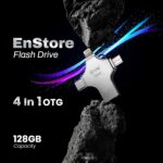 EVM EnStore 4-in-1 OTG 128GB Flashdrive-High-Speed USB 3.0 with Read Speed of 100Mb/s & Write Speed of 25Mb/s-Transfer Files Between USB-A, All Smartphones - (EVM4D/128G) - Image 3