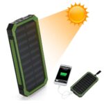 20000mAh Solar Power Bank – Portable External Battery Charger with Dual USB Ports & 6 LED Lights for Outdoor Travel, Camping & Emergency Use (Green) - Image 4