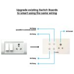Kamonk 4 Module Custom Plate: (4 Gang x 1 unit) + (Socket x 1 unit) | Compatible with Alexa, Google Assist., Siri Shortcuts - Image 3