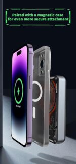 DUDAO TGK1 10000mAh MagSafe Power Bank | 20W PD USB-C Fast Charging + 15W Wireless Charging | Transparent Cyberpunk Design | Compatible with iPhone 16/15/14/13/12 - Image 5