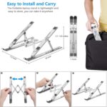 Laptop Stand, 6 Angles Adjustable Aluminum Ergonomic Foldable Portable Desktop Holder Compatible with 10-15.6” MacBook,iPad, HP, Dell, Lenovo Silver - Image 5