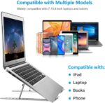 Laptop Stand, 6 Angles Adjustable Aluminum Ergonomic Foldable Portable Desktop Holder Compatible with 10-15.6” MacBook,iPad, HP, Dell, Lenovo Silver - Image 6