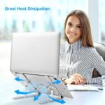 Laptop Stand, 6 Angles Adjustable Aluminum Ergonomic Foldable Portable Desktop Holder Compatible with 10-15.6” MacBook,iPad, HP, Dell, Lenovo Silver - Image 7