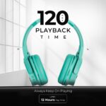 Heads Active Wireless Bluetooth Headphones, 120 Hrs Playback time, Foldable Design, Bluetooth Headset, 40mm Drivers, BT V6.0, Dual Pairing, IPX5 Rating, Low Latency for Gaming and Calls (Green) - Image 3