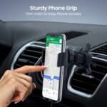 Portronics Charge Clamp 4 Wireless Car Charger with 15 Watts Fast Charging, AC Vent Mount, 360° Rotation, Strong Grip, Free Type-C Cable, Qi Charger for iPhone & Android Smartphones(Black) - Image 5