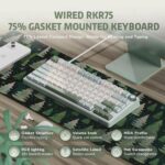 RK ROYAL KLUDGE RK R75 Gaming Keyboard Wired Mechanical Keyboard with RGB Backlit, PBT Keycaps for Mac Windows Linux - Phantom, Brown Switch (Skycyan, Fast Silver Switch, Wired) - Image 3