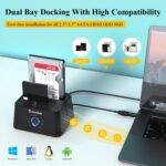 Wavlink 12TB Dual Bay 2.5" / 3.5" SATA HDD/SSD Storage Docking Station USB 3.0 Cable 5Gbps Transmission Rates External Hard Drive Enclosure Duplicator/Cloner - Image 4