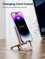 JSAUX Universal Mobile Stand for Desk, Foldable Aluminum Adjustable Phone Stand for Desk Smart Gadgets, Mobile Holder for Home Compatible for iPhone 16/15/14 Pro Max, Galaxy S25/S24/S23, Pink - Image 4
