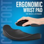 Ergonomic Right Hand Silicone Mouse Wrist Rest & Keyboard Wrist Pad | Wrist Glider, Handrest & Palm Support Rest for Keyboard and Mouse | Mouse Hand Rest for Carpal Tunnel & RSI (Black) - Image 3