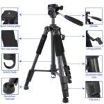 GIFTMAX F-550 Professional Travel DSLR Camera Cell Phone Video Photography Heavy Duty 120 cm Tall Camera Tripod Stand (Black) - Image 4