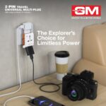 GM 6AMP 2-Pin Multi Plug Adapter | Universal Travel Adapter | Supports 2-Pin & 3-Pin Plugs | Multiple Charging Ports | Charge Smartphones, Laptops & Other Devices | Compact & Reliable | GM 3011 - Image 3