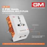 GM 6AMP 2-Pin Multi Plug Adapter | Universal Travel Adapter | Supports 2-Pin & 3-Pin Plugs | Multiple Charging Ports | Charge Smartphones, Laptops & Other Devices | Compact & Reliable | GM 3011 - Image 4