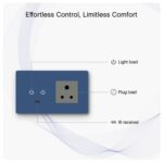 IOTICS Smart Wifi Switch Board: 1 x Switch & 1 Smart Plug Module. Touch Control, Remote, App Control. Voice Compatible with Alexa & Assistant. Smart Touch Switch Board For Home Automation (Blue) - Image 4