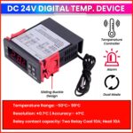 amiciSmart DC 24V Digital Thermostat, Temperature Regulating Device 10A with NTC Sensor for Incubator (STC-1000) - Image 3