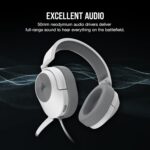 Corsair HS55 Stereo Gaming Headset (Leatherette Memory Foam Ear Pads, Lightweight Construction, Omni-Directional Microphone, Multi-Platform Compatibility with Included Y-Cable Adapter) White - Image 3