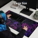 Large Desk Mouse Mat, Extended Gaming, Office Keyboard Pad, Waterproof Non-Slip Surface, Stitched Edge Anti-Fray Thick Fabric Rubber Base Mat for Home Laptop Study or Work Setup - Image 6