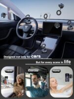 360 Vacuum Magnetic Phone Holder Hands Free, Foldable Suction Mount, Strong Grip for Mirror, Shower, Gym, Car, Kitchen and Universal Magnetic Phone Stand-(Black) (009) - Image 4