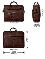 LOREM Brown Faux Leather 10L Laptop Messenger Bag for Men & Women BG37-UFBG - Image 3