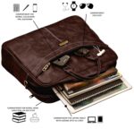 LOREM Brown Faux Leather 10L Laptop Messenger Bag for Men & Women BG37-UFBG - Image 5