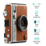 Fujifilm Instax Mini Evo Hybrid Camera Premium Edition with 20 Shots of Instax Mini Black Film and 100 Different Expressions-(Brown) - Image 3
