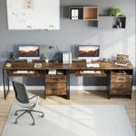 TEKAVO Office Table with Drawer Storage + Keyboard Tray | Computer Table for Home Workstation pc | Modern Work Desk (Brown Wood, Metal | 140 x 55 CM) - DIY Assembly - Image 6