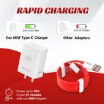 60W Charger Type C| Type C Data Cable| Compatible with Oppo, Realme, OnePlus, Mi & Redmi| Type C Charger| SUPERVOOC, SuperDart, Ultra Fast & Mi Turbo Protocol| Fast Charger| BIS Certified| - Image 5