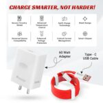 60W Charger Type C| Type C Data Cable| Compatible with Oppo, Realme, OnePlus, Mi & Redmi| Type C Charger| SUPERVOOC, SuperDart, Ultra Fast & Mi Turbo Protocol| Fast Charger| BIS Certified| - Image 6