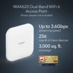 NETGEAR Cloud Managed Wireless Access Point (WAX620) - WiFi 6 Dual-Band AX3600 Speed | Up to 256 Client Devices | 802.11ax | Insight Remote Management | PoE+ Powered or AC Adapter (not Included) - Image 3