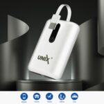 UNIX UX-1515 10000mAh Power Bank | 35W PD Fast Charging | Compact Li-Polymer Battery with Digital Display & Built-in 4-in-1 Cables | Type-C, Lighting, USB-A Compatible for Android & iOS - White - Image 6