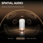 Boat 2026 Launch Nirvana Luxe,360- Surround, Spatial Audio, 100W, 15hrs Battery, Broadcast, App Support, NFC Pairing (Android), Bluetooth Speaker, Wireless Speaker, Portable Speaker (Ivory White) - Image 4