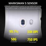 Corsair Sabre v2 PRO Ultralight FPS Wireless Gaming Mouse – 33,000 DPI, 36g Weight, 8,000Hz Hyper-Polling, Mechanical Switches, Up to 70-Hour Wireless Battery Life, Web Hub – White - Image 5