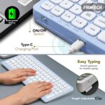 Frontech Wireless Keyboard and Mouse Combo | Dual Mode BT & 2.4GHz | Multi-Device | Rechargeable | 100 Keys | 1000 DPI Mouse (FT-1602BLU) - Image 4