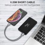 Wayona Nylon Braided USB Data Sync and Fast Charging 3A Short Power Bank Cable For iPhones, iPad Air, iPad mini, iPod Nano and iPod Touch (Grey) - Image 4