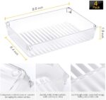 Zollyss 4 Pack Desk Drawer Organizer Tray Rectangle Plastic Bathroom Organizers Kitchen Utensils Silverware Gadgets Trays Dividers Bins for Dresser Cosmetic Makeup Tools Office Cabinets - Image 3