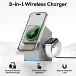Qi2 3-in-1 Magnetic Wireless Charger 15W Foldable Stand for iPhone 17 Pro Max/17 Air/16/15, Apple Watch Series 10/Ultra 2 & AirPods Pro - Image 4