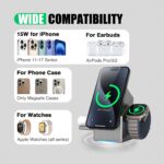Qi2 3-in-1 Magnetic Wireless Charger 15W Foldable Stand for iPhone 17 Pro Max/17 Air/16/15, Apple Watch Series 10/Ultra 2 & AirPods Pro - Image 5