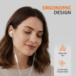 Amazon Basics Wired Earphones with 3.5mm Jack/Aux | in Ear Wired Earphones | Deep Bass, Tangle-Free Cable, Comfortable Fit | White - Image 5