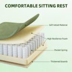 Ferghana Velvet Fabric Ergonomic Gaming Chair with Footrest and Massage, High Back Reclining Computer Gamer Chair for Adult, Racing Style PC Video Game Chair Suitable for Home Office (Green) - Image 7